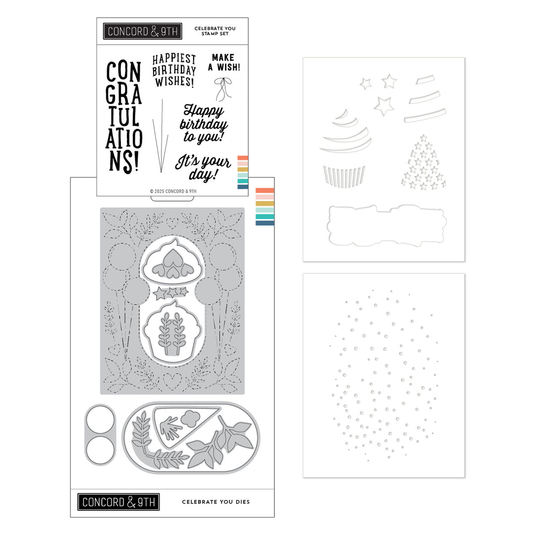 Concord & 9th - Celebrate You Bundle - Stamps, Dies & Stencils