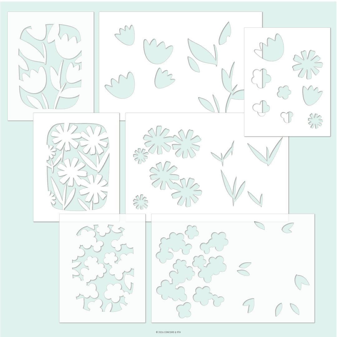 concord 9th petal portraits stencil pack 7 qty 4 4 75 x 6 3 6 x 9 13008