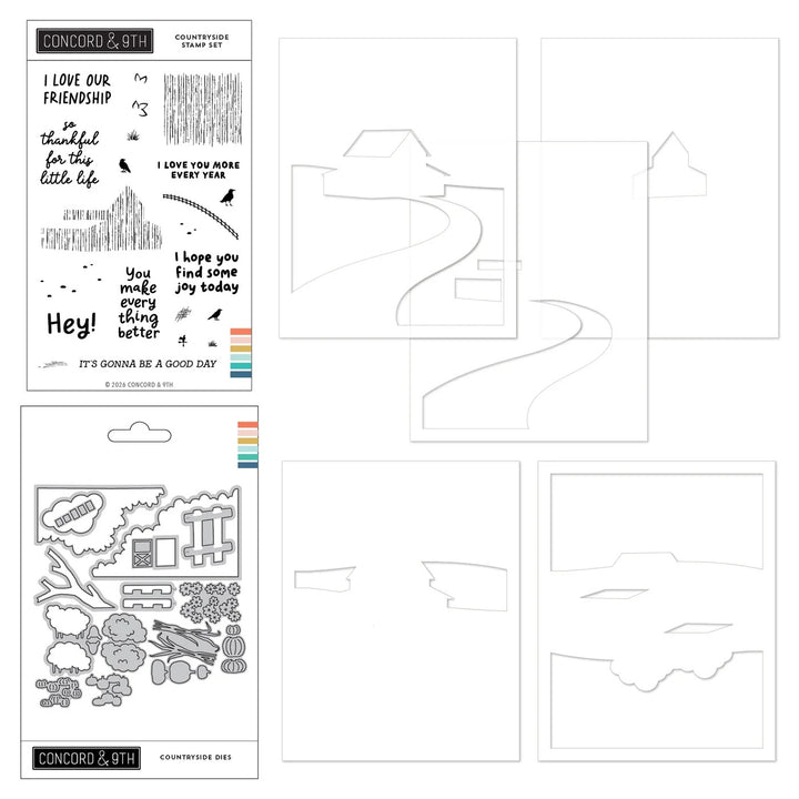 Concord & 9th - Countryside Bundle - Stamps, Dies & Stencil