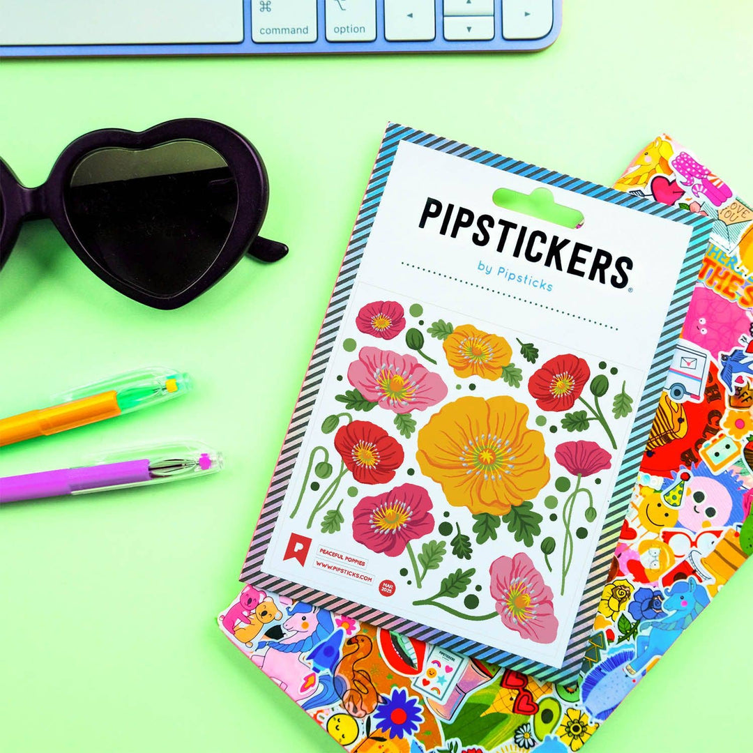Pipsticks Sticker Sheet - Peaceful Poppies