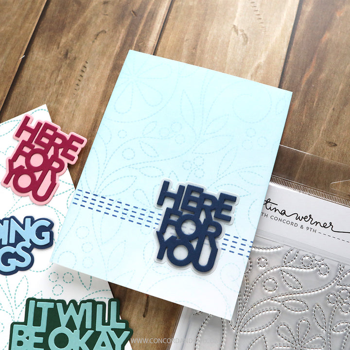 Concord & 9th - Kristina Werner - Easy Repeat Stitched Vines Background Stamp (6 x 6)