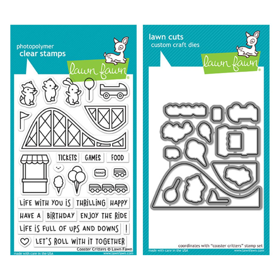Lawn Fawn - LF1694 & LF1695 - Coaster Critters - Stamp and Lawn Cuts Set