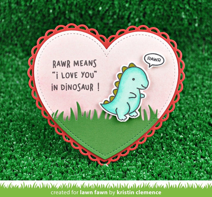 Lawn Fawn - LF1555 & LF1556 - Rawr - Stamp and Lawn Cuts Set