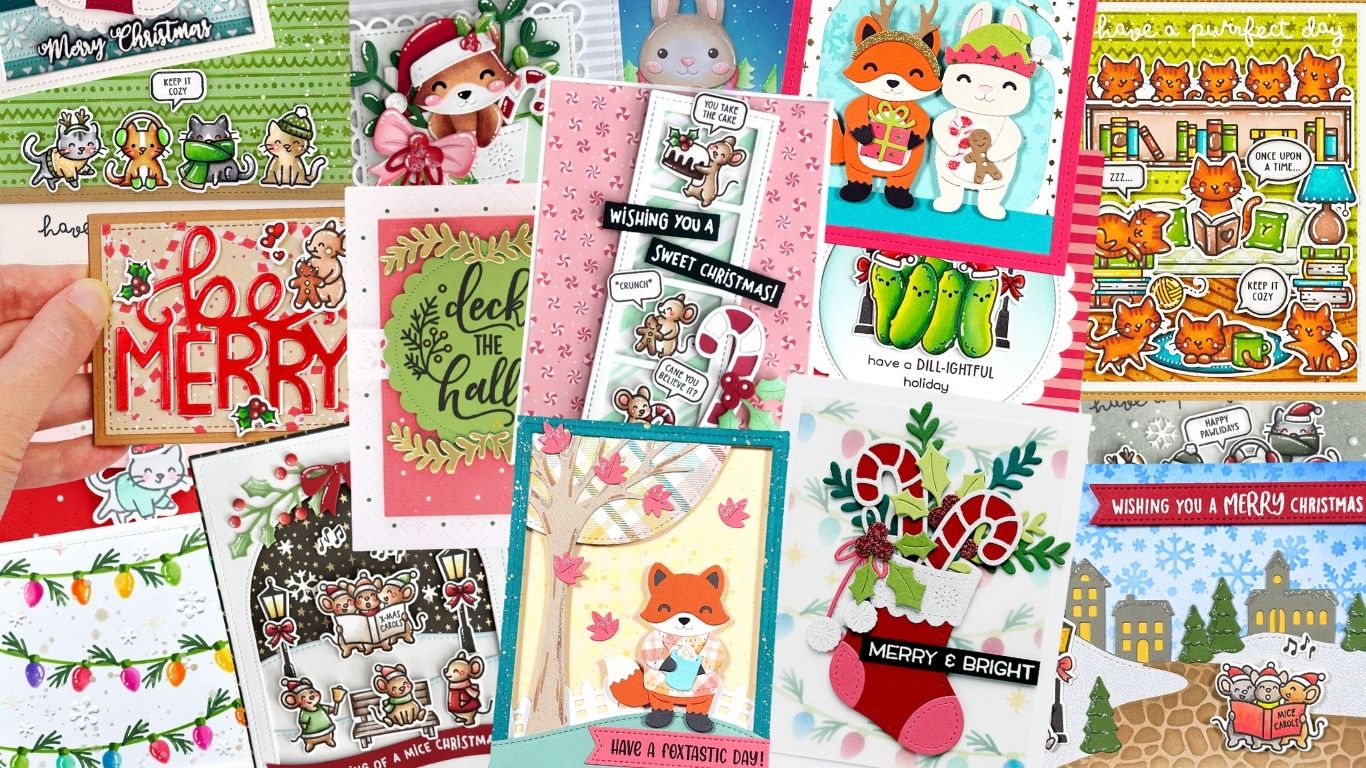 collection of lawn fawn cards fro the winter 2025 release