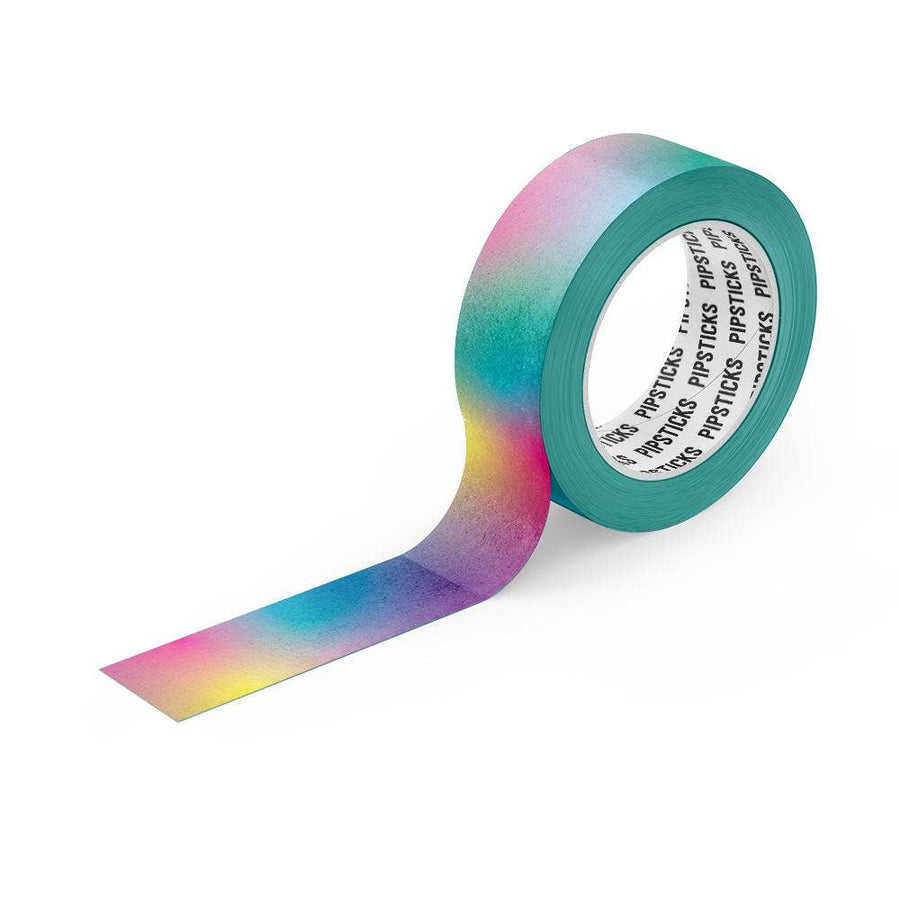 Roll of colorful tape with a gradient effect on a white background