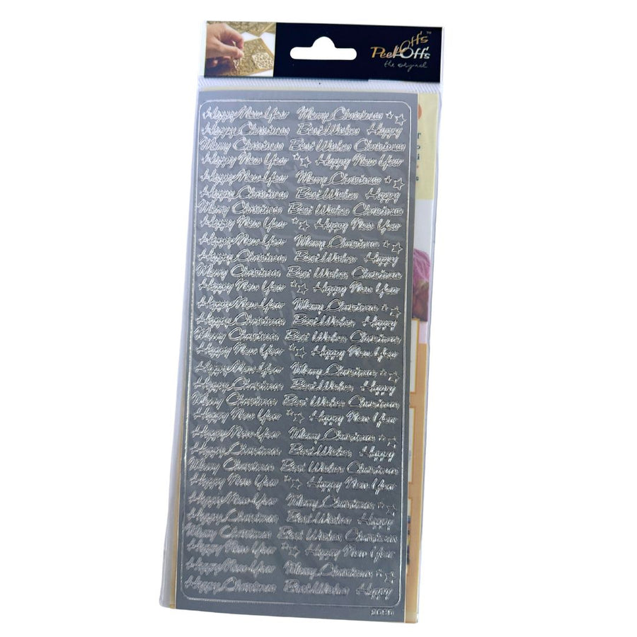 peel off originals peel off stickers sentiments small variety silver foil