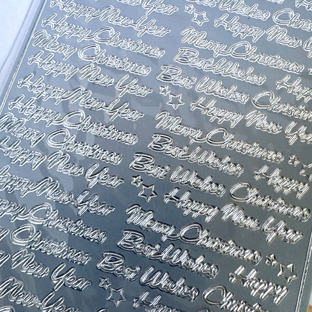 peel off originals peel off stickers sentiments small variety silver foil