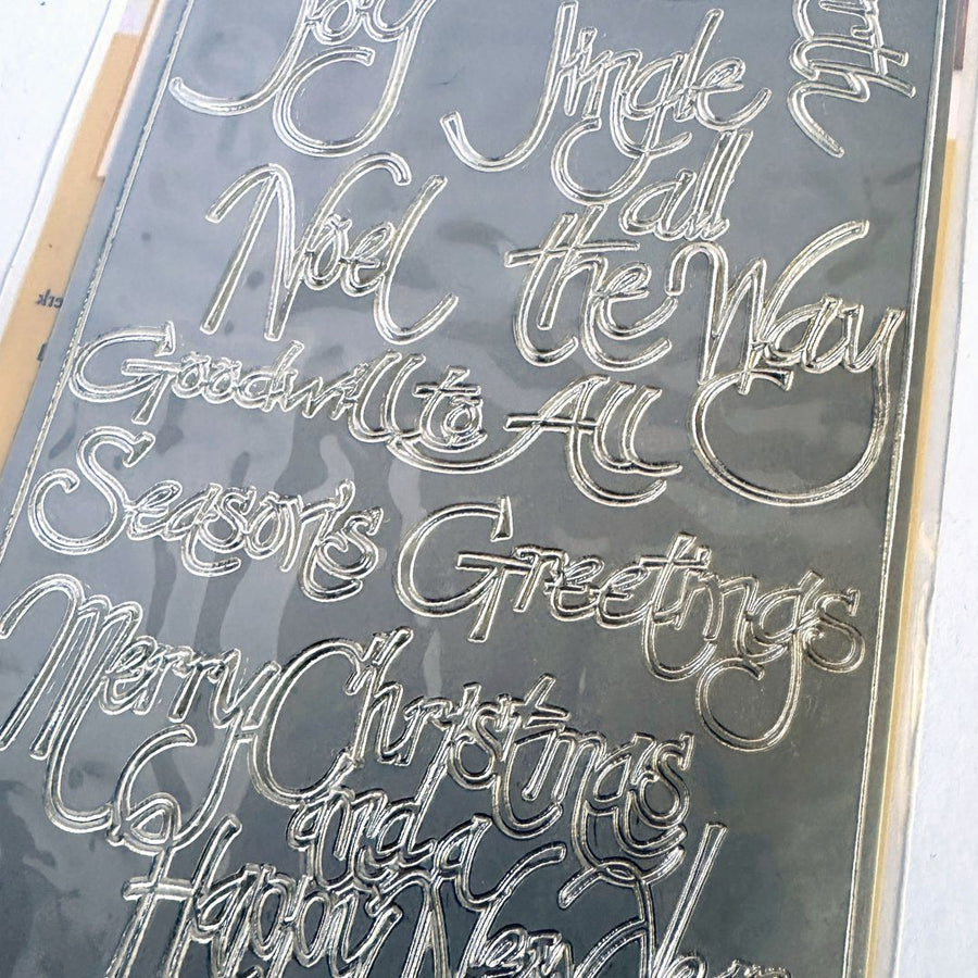 peel off originals peel off stickers sentiments large christmas silver foil