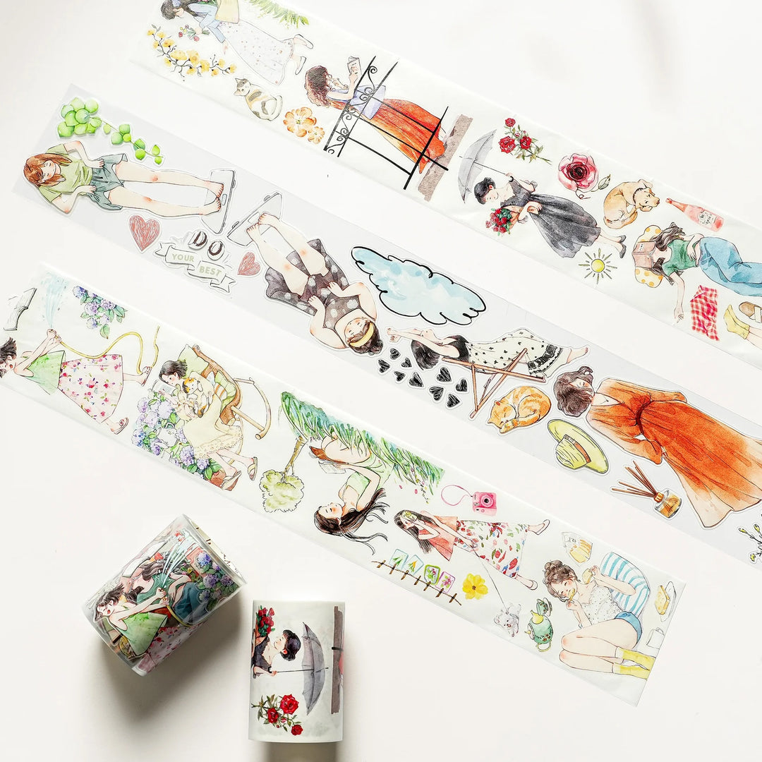 Pre-cut Leisurely Days Wide Washi/PET Tape