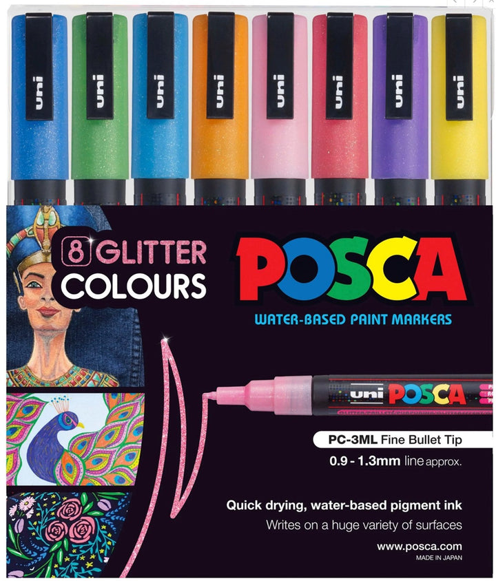 Posca PC-3M Glitter Colours 8P Assorted