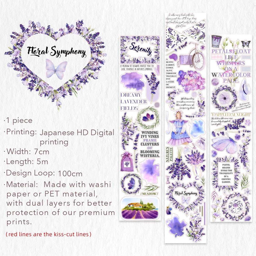 Floral-themed product with text on a white background