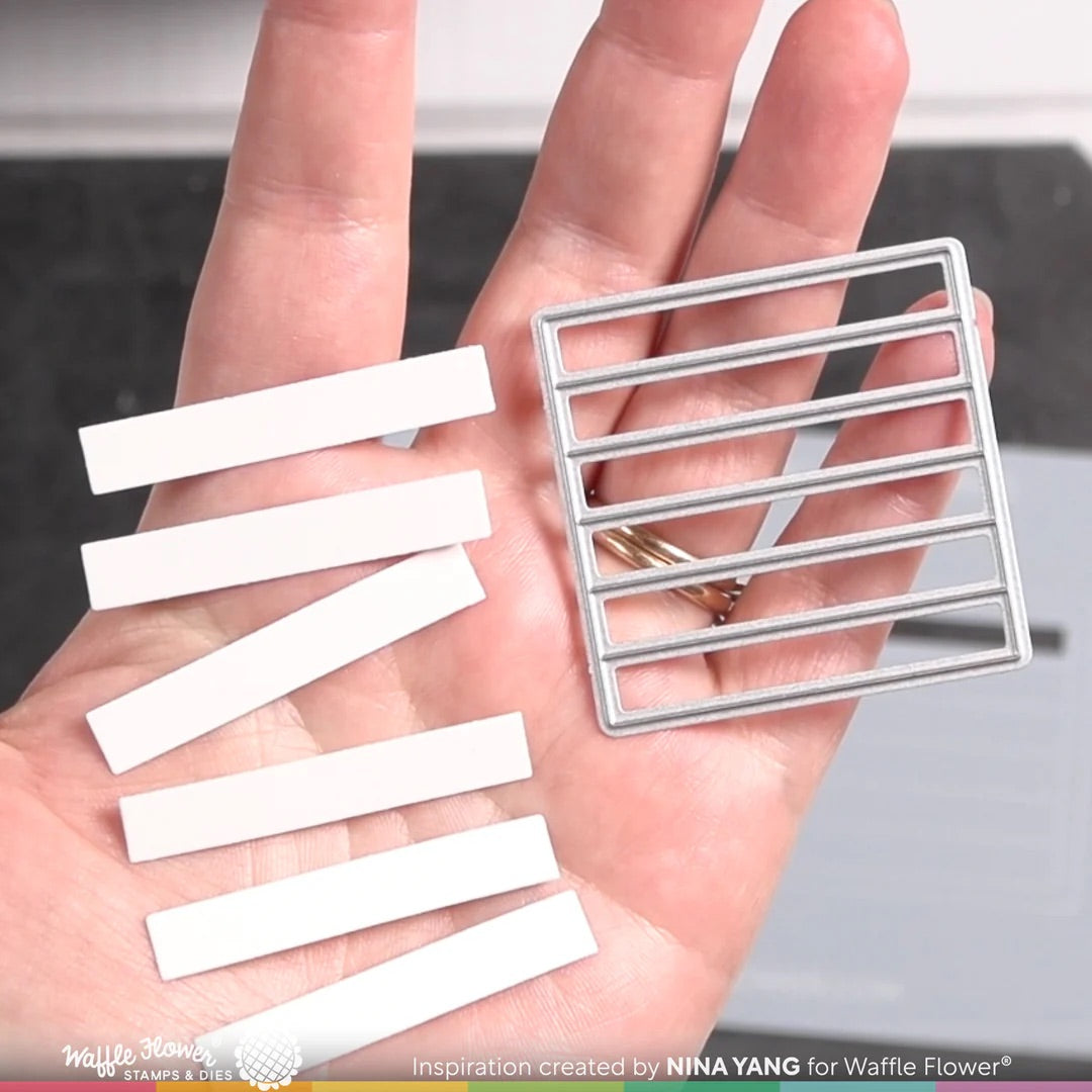 Waffle Flower - Ink Swatch Slim Label Stencil