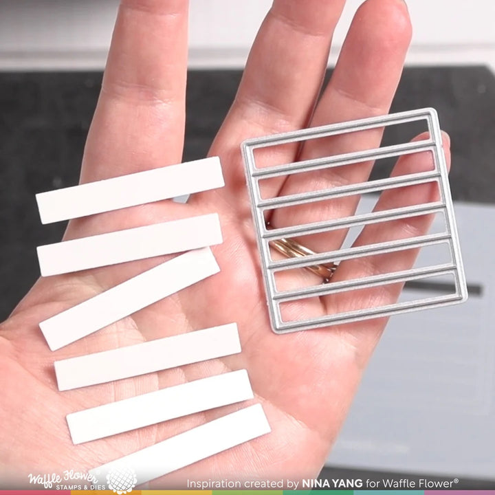 Waffle Flower - Ink Swatch Slim Label Stencil