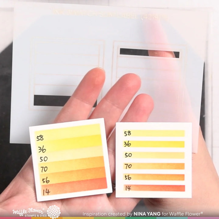 Waffle Flower - Ink Swatch Slim Label Stencil