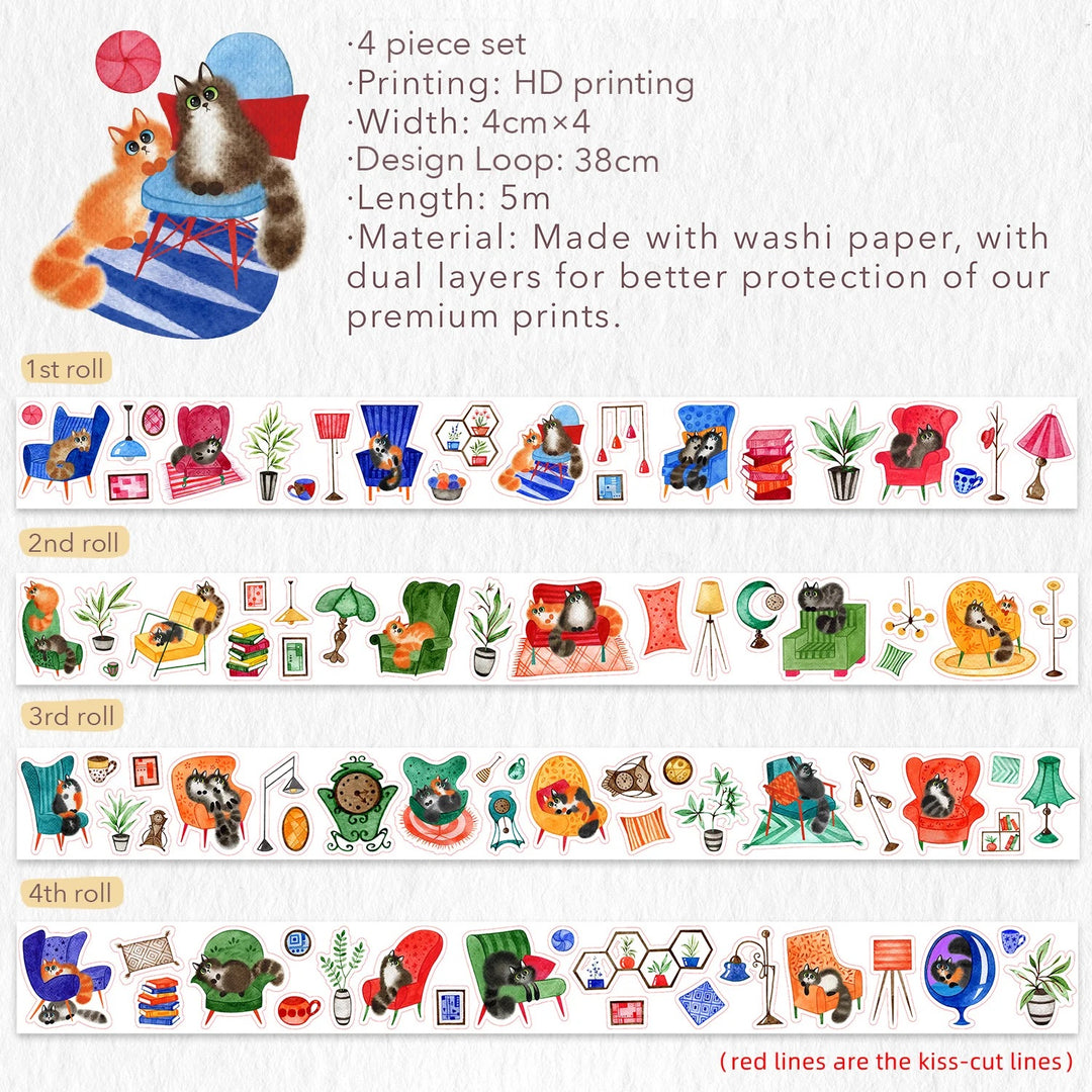 The Washi Tape Shop - Pre-cut Paw Parlor Washi Tape Set