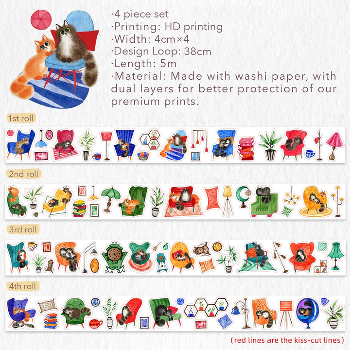 The Washi Tape Shop - Pre-cut Paw Parlor Washi Tape Set