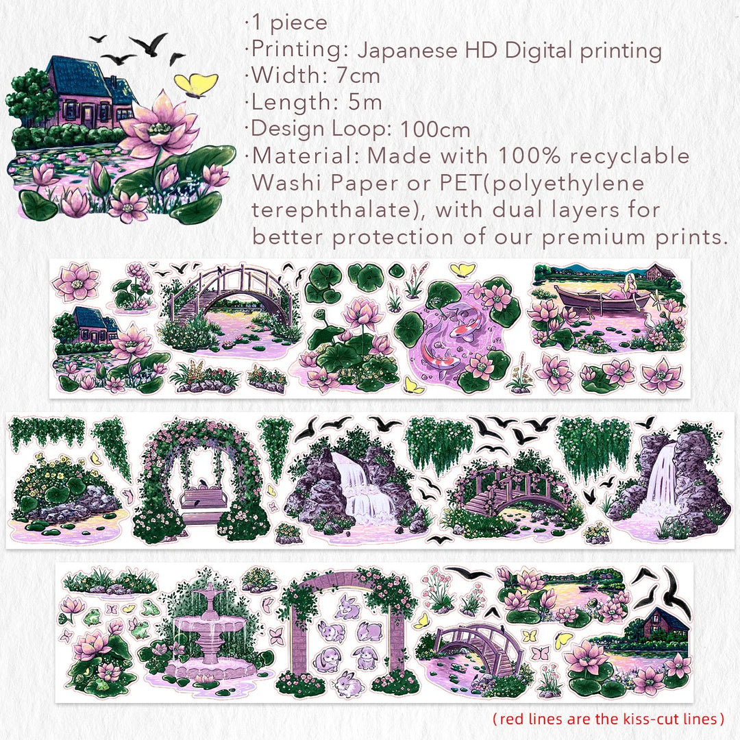 The Washi Tape Shop - Pre-cut Lotus Saga Wide Washi/PET Tape