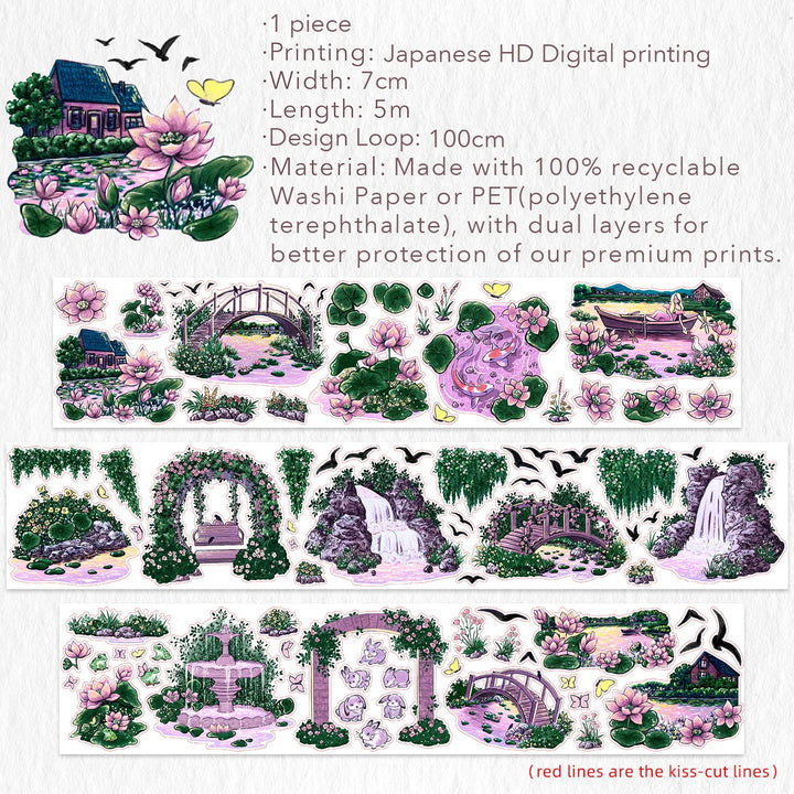The Washi Tape Shop - Pre-cut Lotus Saga Wide Washi/PET Tape