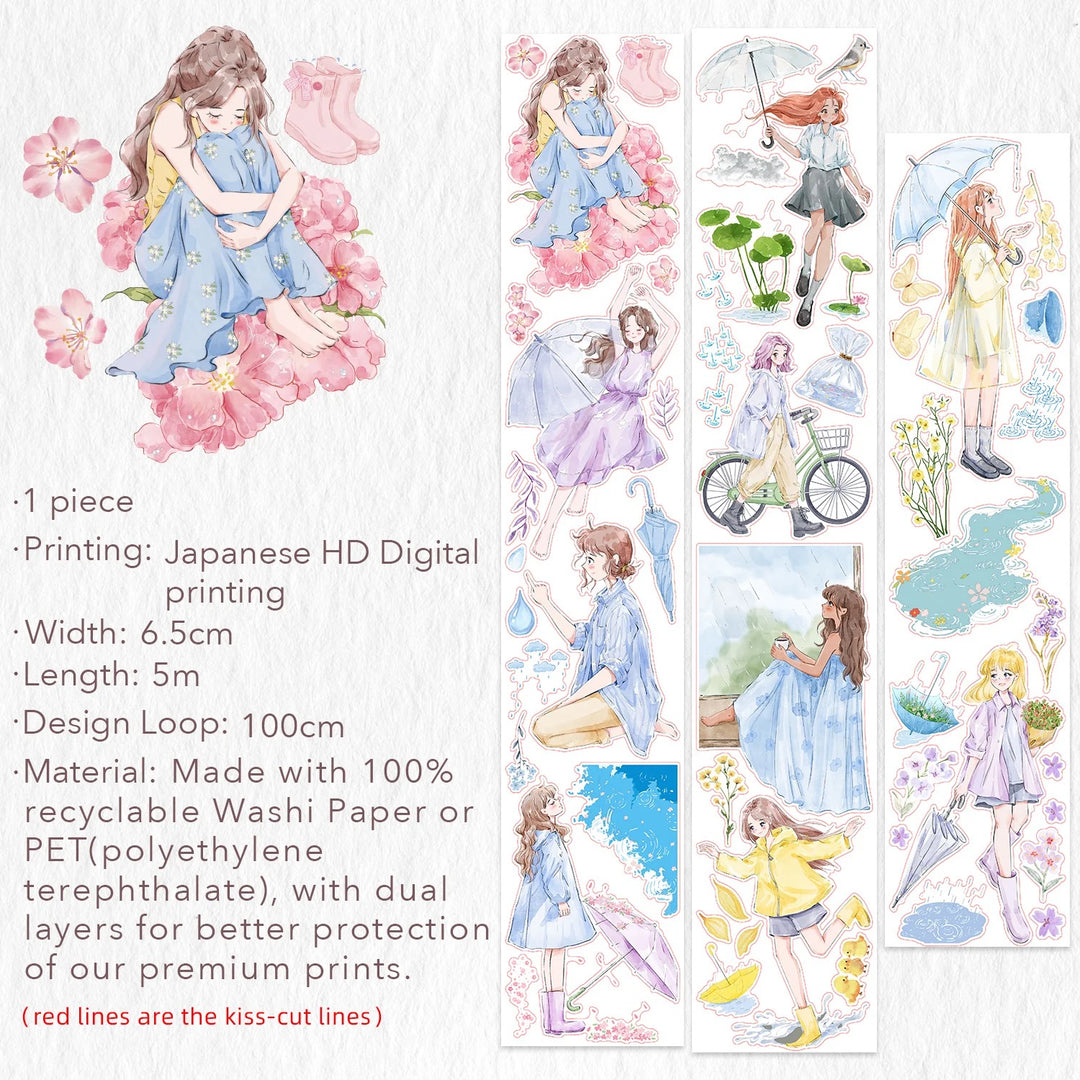 The Washi Tape Shop - Pre-cut Morning Dew Washi/PET Tape