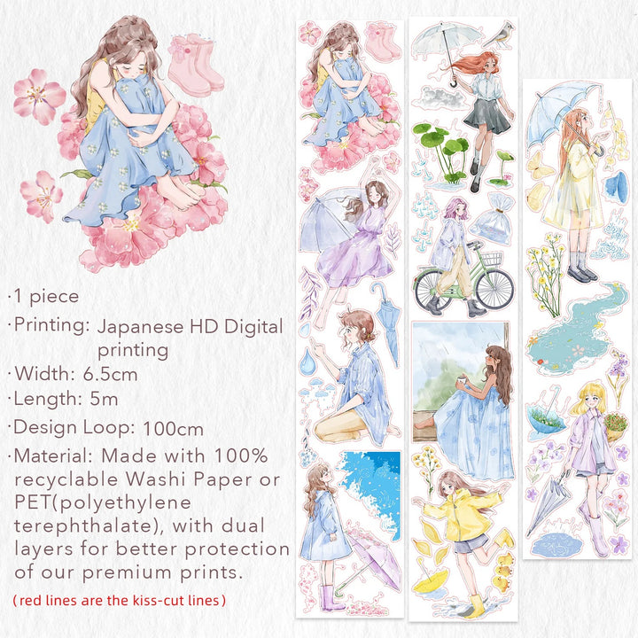 The Washi Tape Shop - Pre-cut Morning Dew Washi/PET Tape