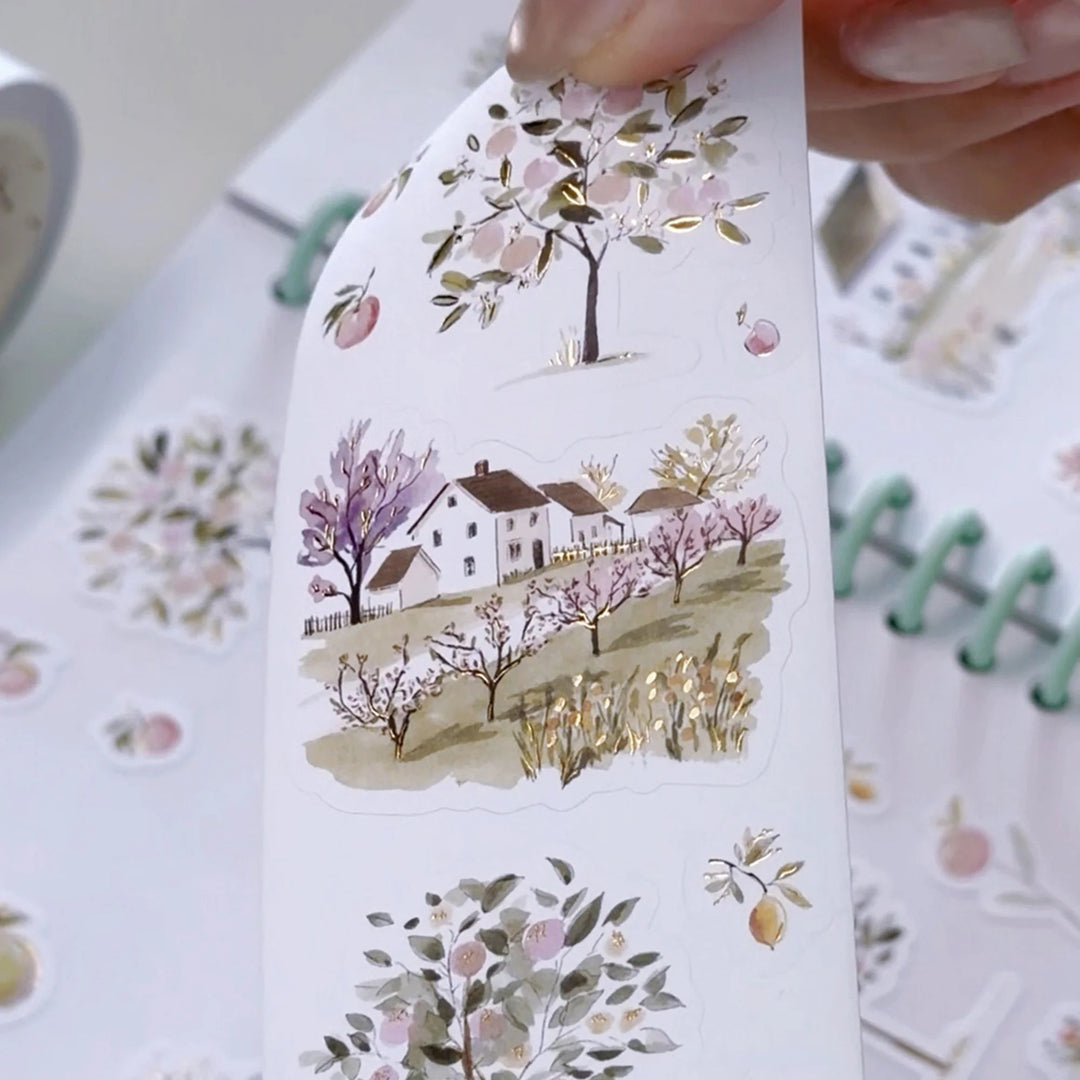 The Washi Tape Shop - Pre-cut Sunlit Orchid Script Tape Set (GILDED)
