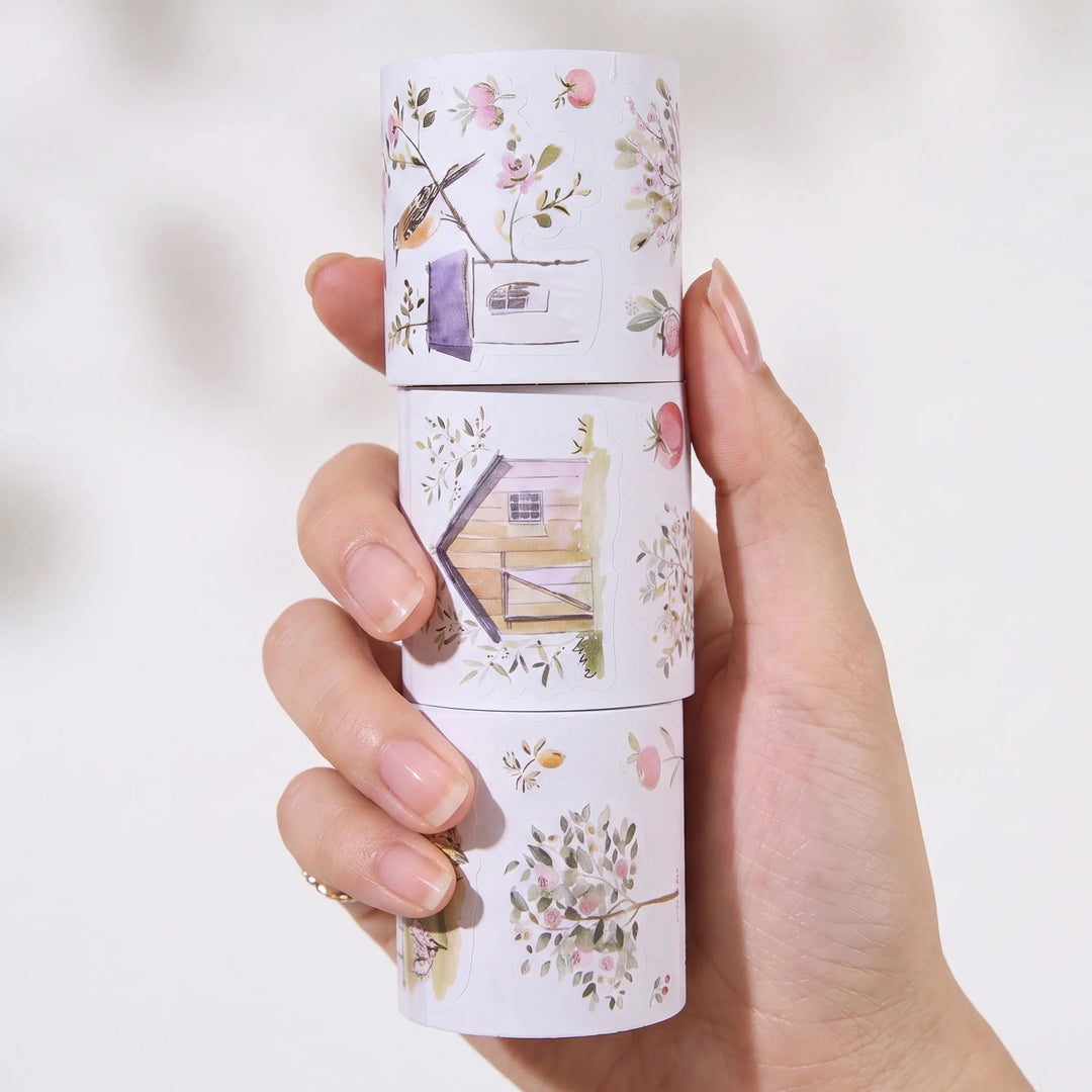 The Washi Tape Shop - Pre-cut Sunlit Orchid Script Tape Set (GILDED)