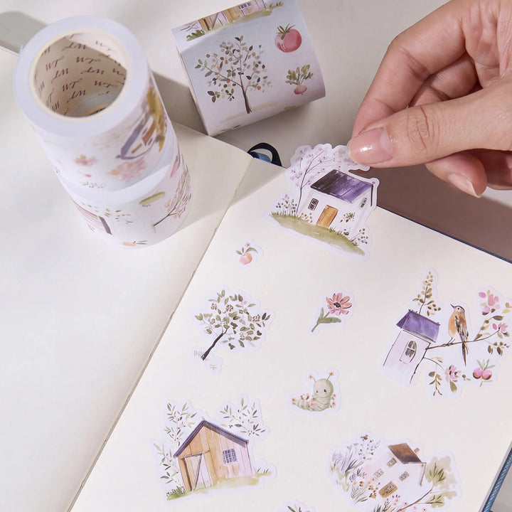 The Washi Tape Shop - Pre-cut Sunlit Orchid Script Tape Set (GILDED)