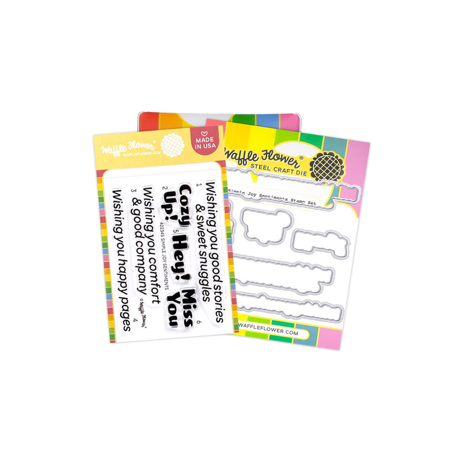 waffle flower simple joy sentiments combo wfc2345