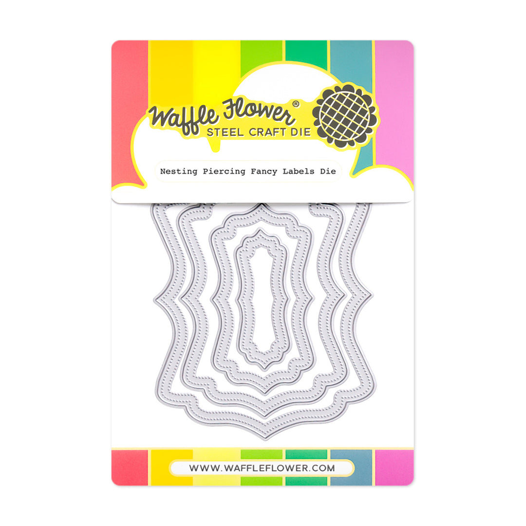 Waffle Flower - Nesting Piercing Fancy Labels Die