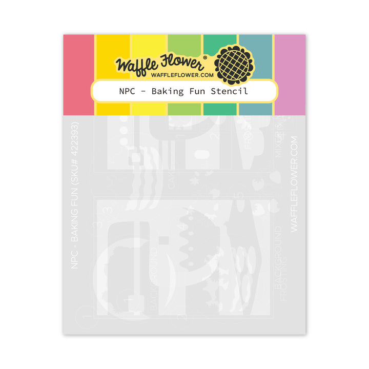 Waffle Flower - Postage Collage Baking Fun Stencil