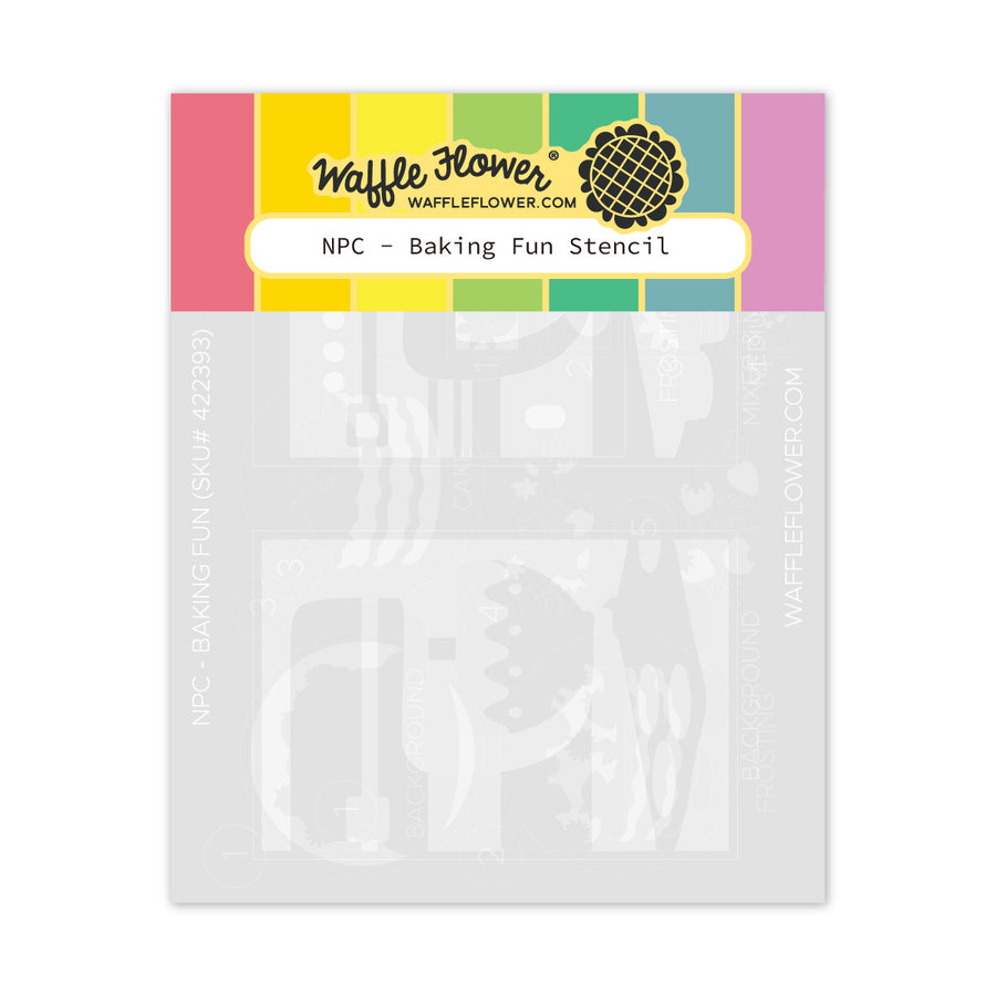 Waffle Flower - Nesting Postage Collage Baking Fun Stencil