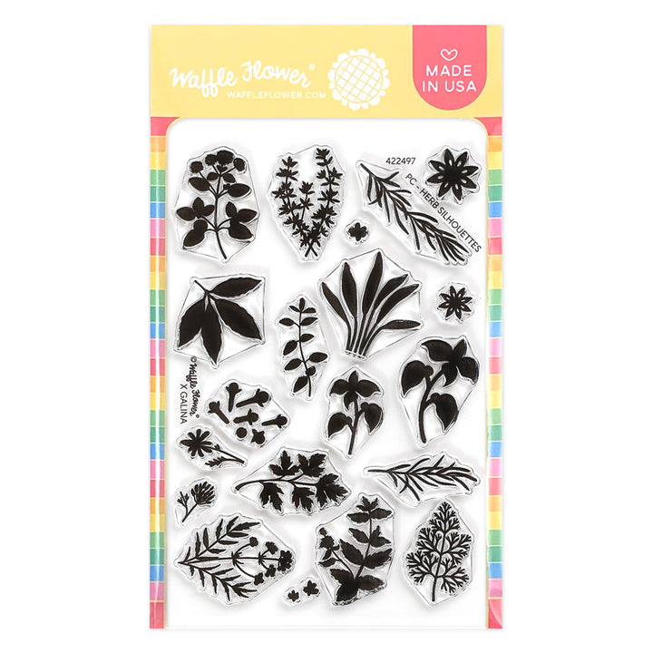 Waffle Flower - Postage Collage Herb Silhouettes Stamp Set