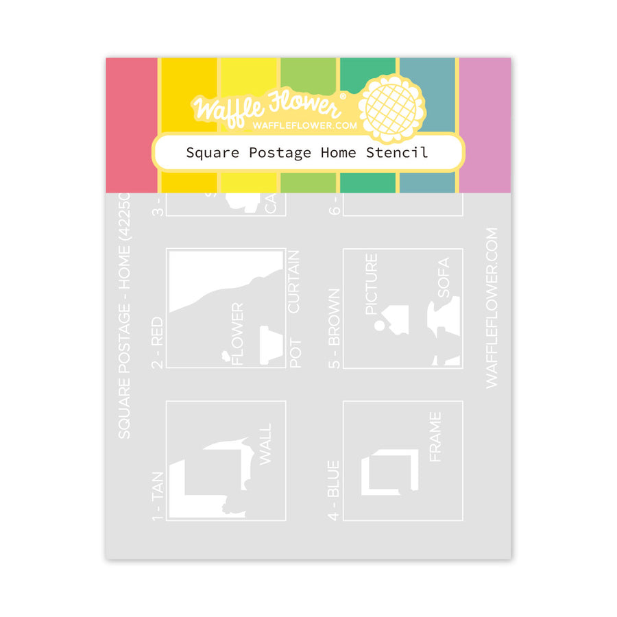 Waffle Flower - Square Postage Home Stencil