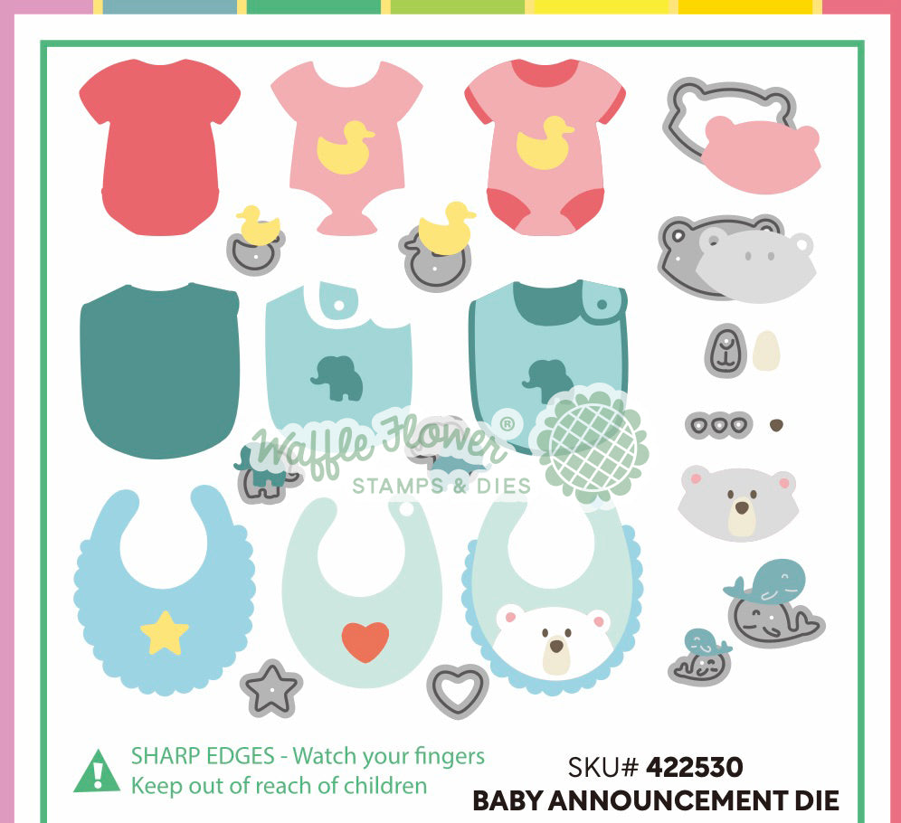 Waffle Flower - Baby Announcement Die