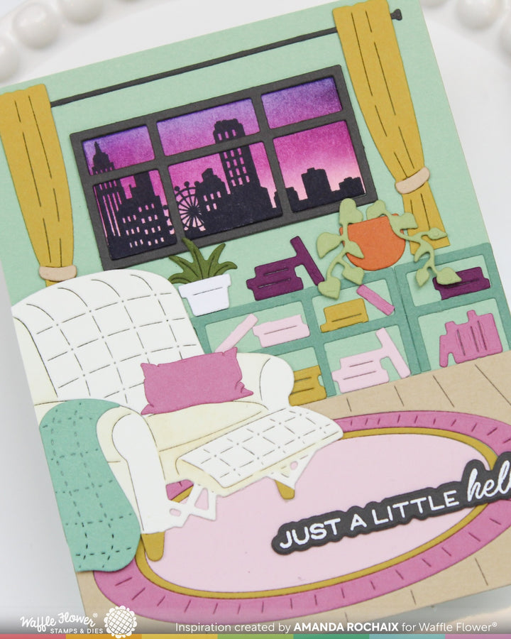 Waffle Flower - Postage Collage City Sunset Stamp Set