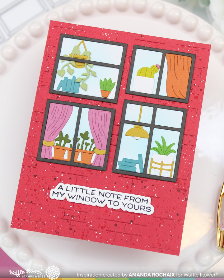 Waffle Flower - Postage Collage Windows Die