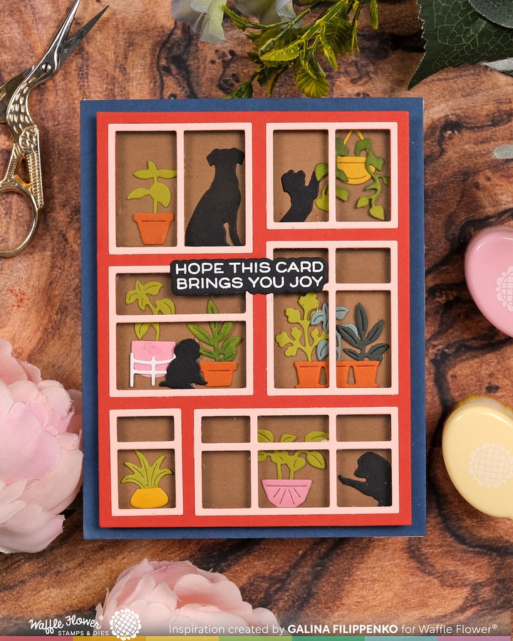 Waffle Flower - Postage Collage Windows Die