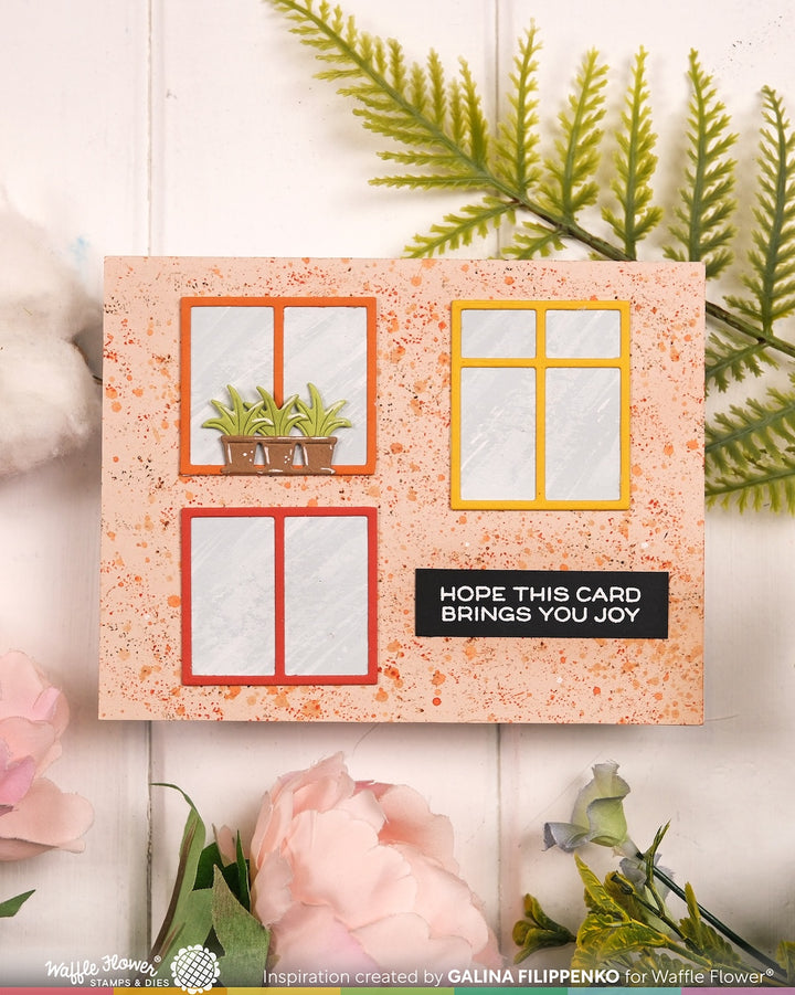 Waffle Flower - Postage Collage Windows Die