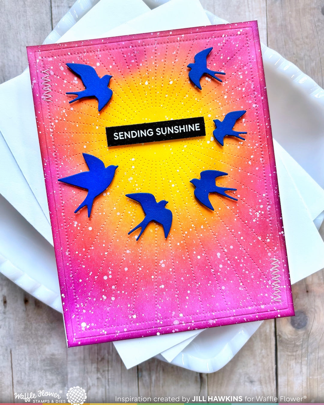 Waffle Flower - Postage Collage Swallow Silhouettes Die