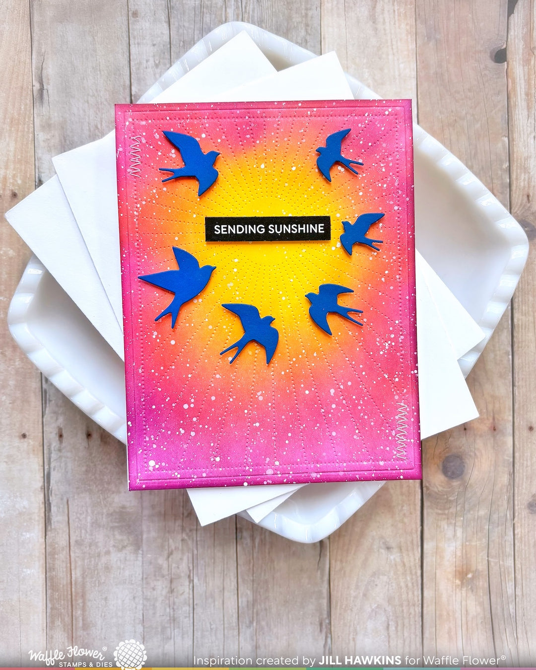 Waffle Flower - Postage Collage Swallow Silhouettes Die