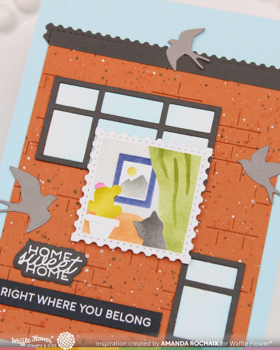Waffle Flower - Square Postage Home Stencil