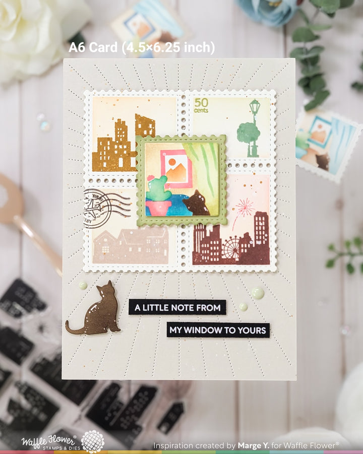 Waffle Flower - Square Postage Home Stencil