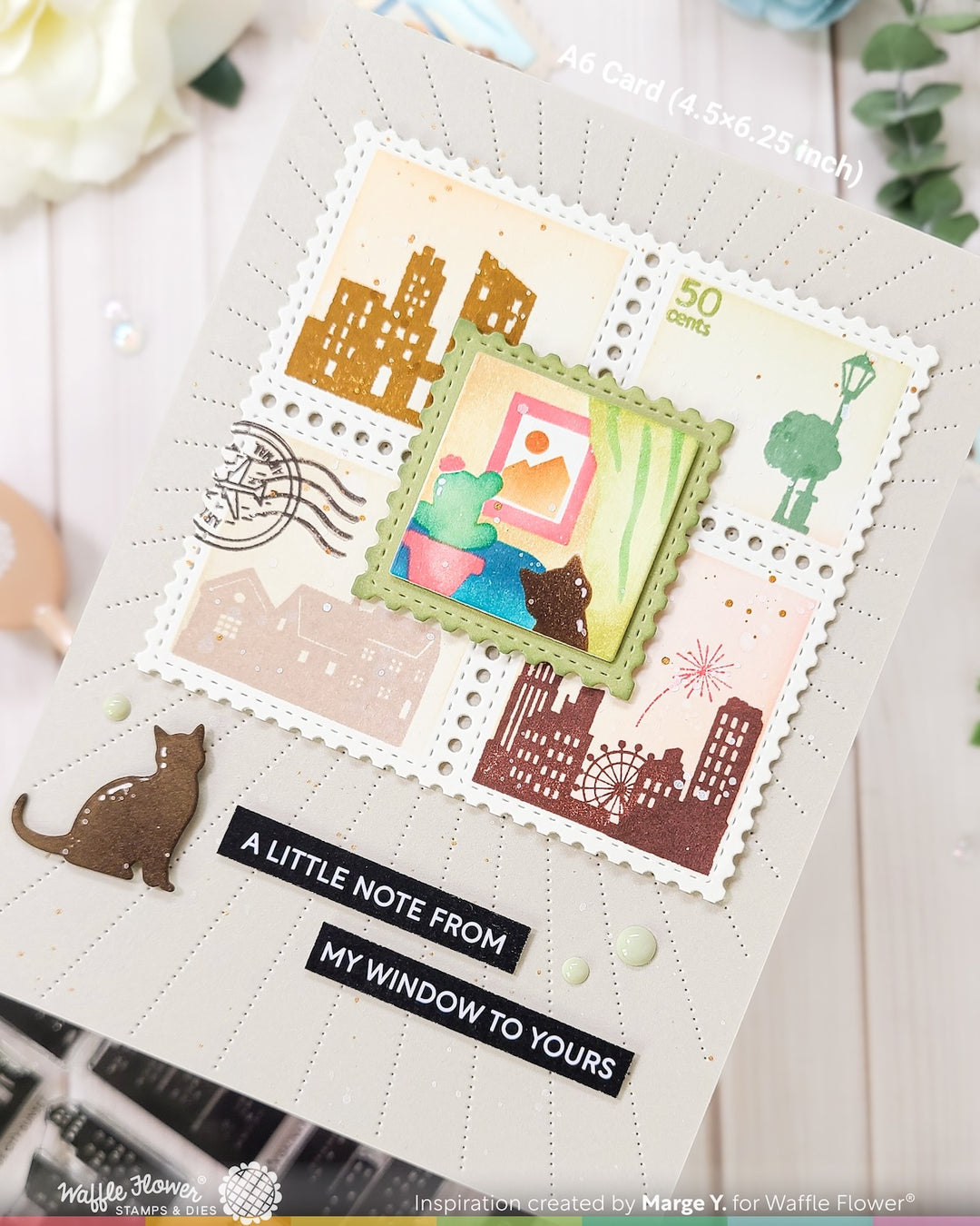 Waffle Flower - Square Postage Home Stencil