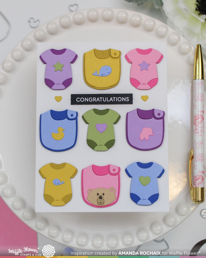 Waffle Flower - Baby Announcement Die