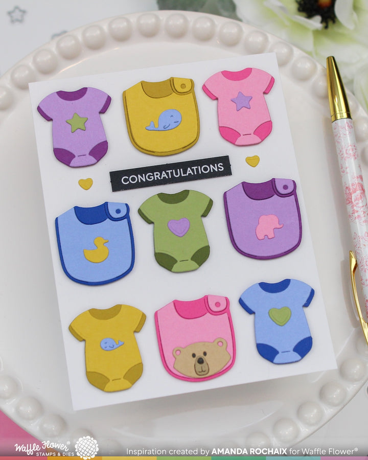 Waffle Flower - Baby Announcement Die