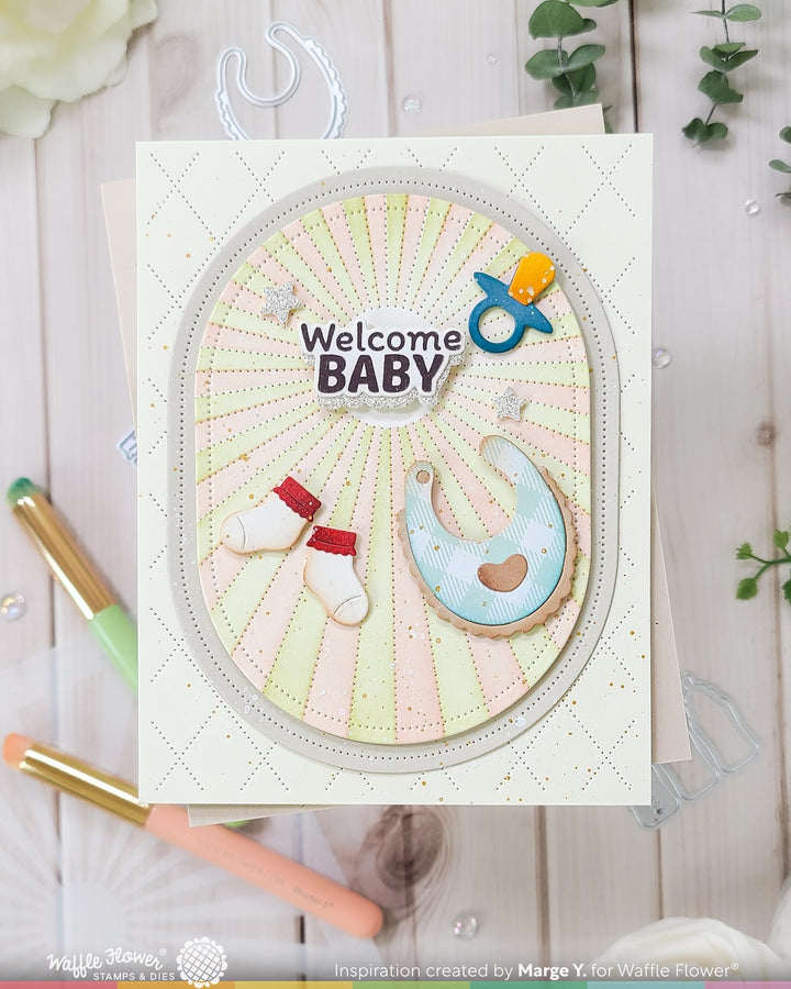 Waffle Flower - Baby Announcement Die