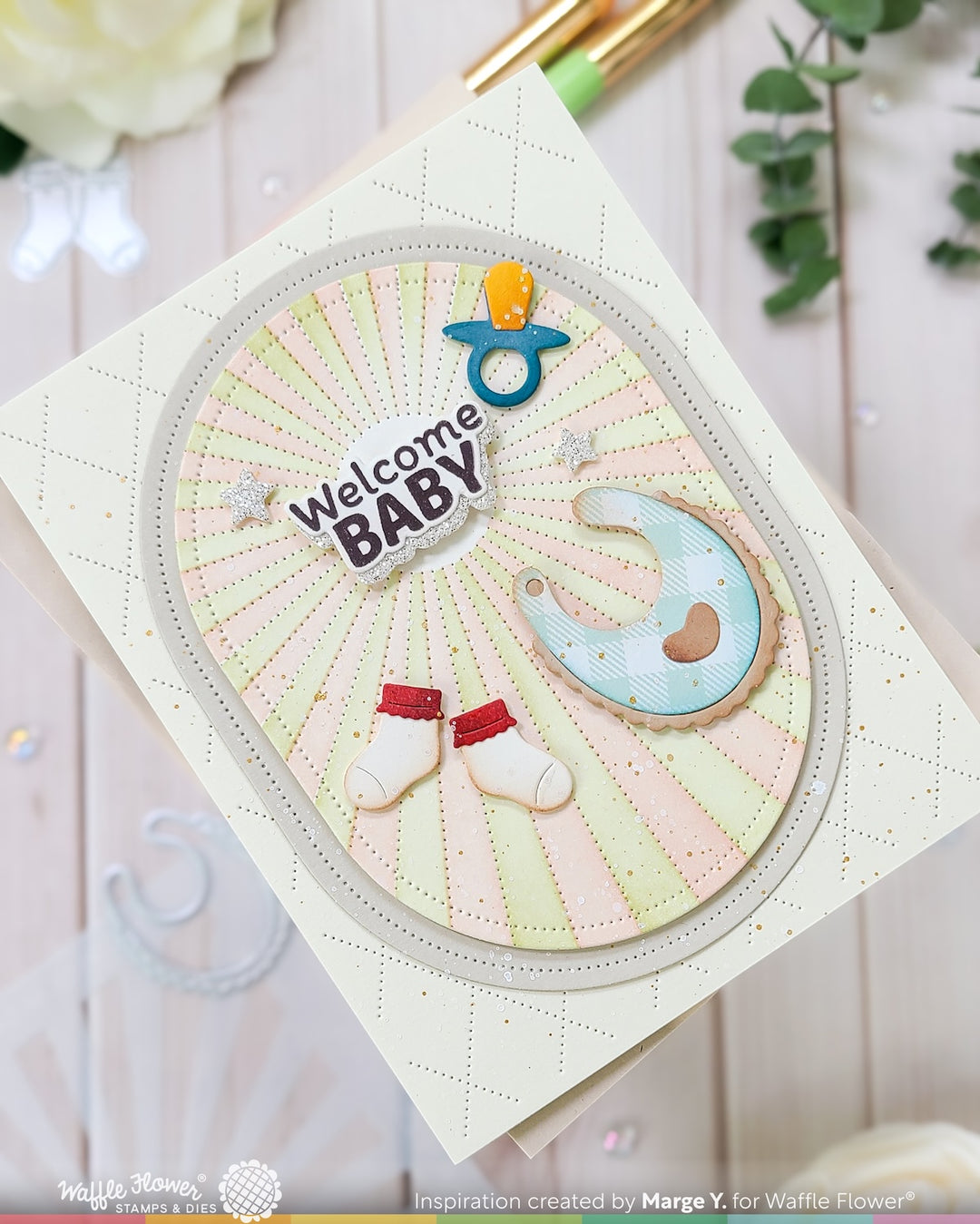 Waffle Flower - Baby Announcement Die