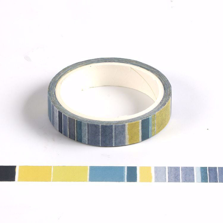 Washi Tape Blue Multi-coloured Stripe 10mm