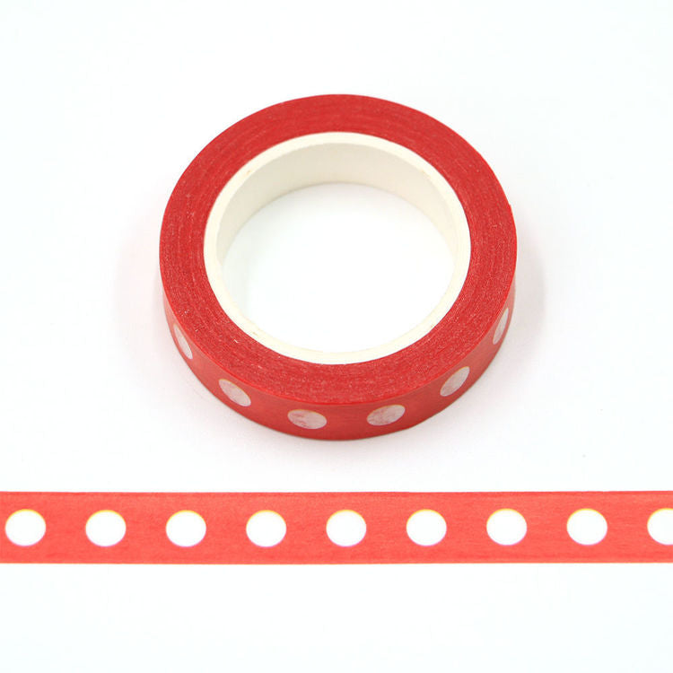 Washi Tape - Slim Red Polka Dot