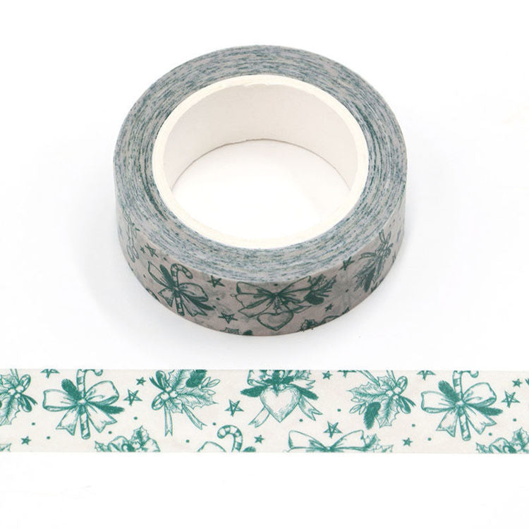 Washi Tape Christmas - Green Candy Canes & Bows
